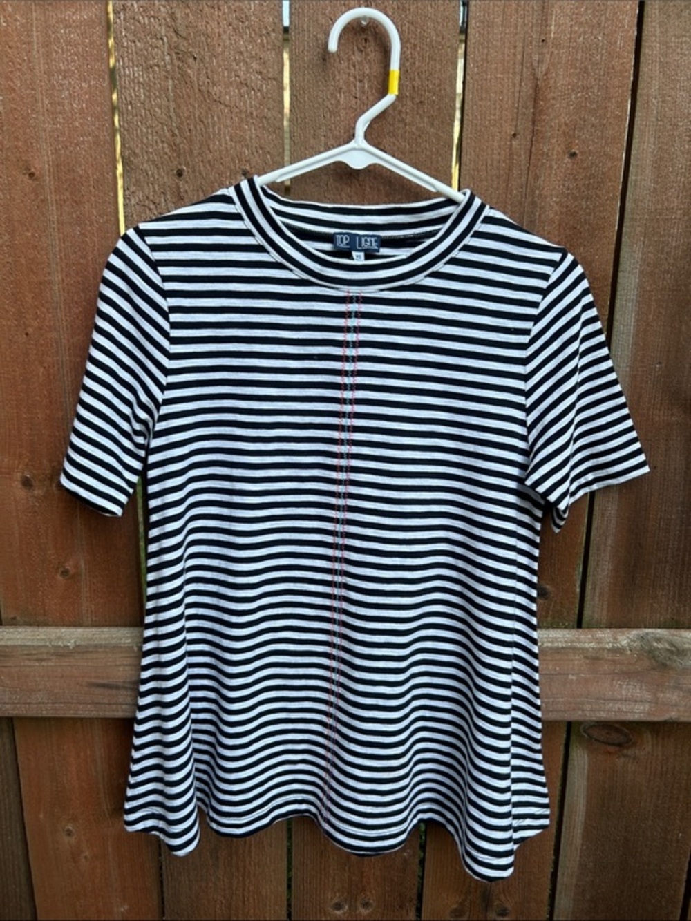 Top Ligne Striped Black And White Trapeze A-Line Top Size XS NWT